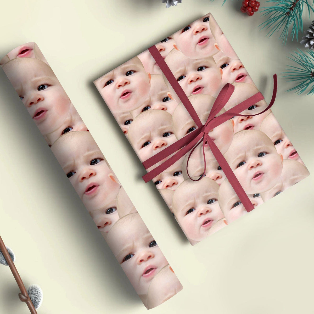 Side Face Paper Personalised Gift Wrap, Custom Gift Paper, Custom Face Paper, Funny ...