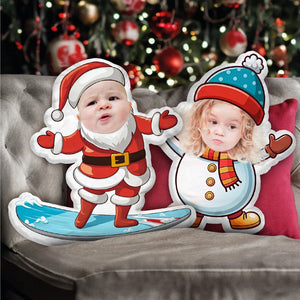 GeckoCustom Custom Kid Face Christmas Shaped Pillow HO82 893340