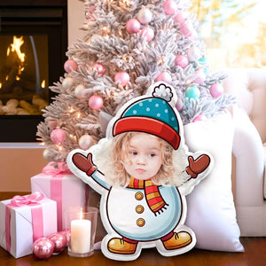 GeckoCustom Custom Kid Face Christmas Shaped Pillow HO82 893340 8 in (20cm)