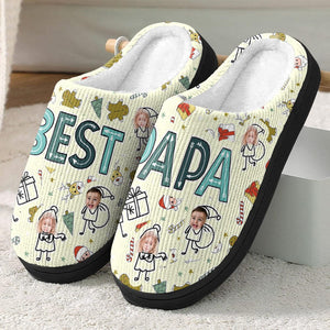 GeckoCustom Custom Kid Photo Best Dad Christmas Gift Slippers HO82 893116