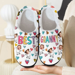 GeckoCustom Custom Kid Photo Best Granny Mother Gifts, Christmas Gift Slippers HO82 893010