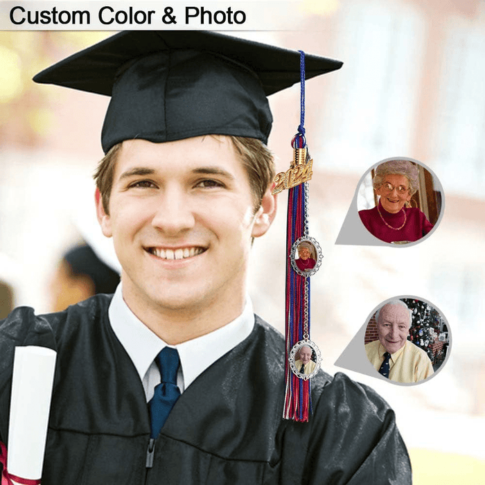 GeckoCustom Custom Memorial Photo Graduation Tassel Charm, Graduation Gift HN590