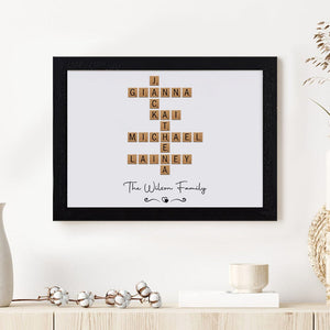 GeckoCustom Custom Name And Family Name Crosswords Puzzle Picture Frame TH10 892067