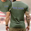 GeckoCustom Custom Name Blue Line American Flag Dark Back & Front Shirt Gift For Police HO82 893482
