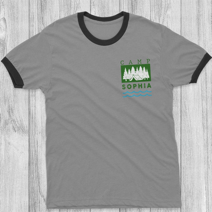 GeckoCustom Custom Name Camping Ringer T-shirt K229 889625