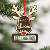 GeckoCustom Custom Name Christmas Reindeer Wood Money Holder Ornament HO82 893300 4"x4"