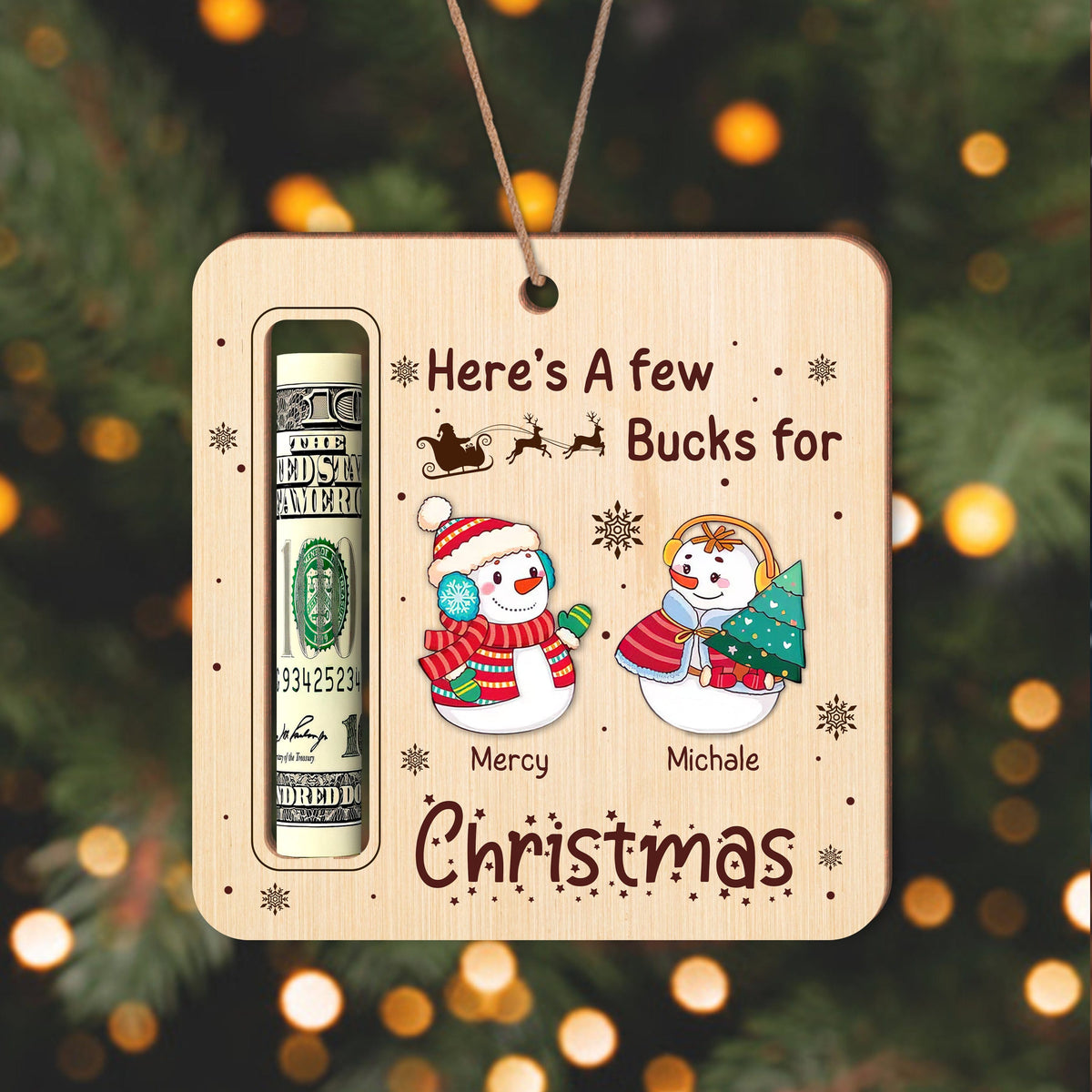 money tree christmas ideas Personalized Cute Money Holder Christmas Ornament, Here's A Few Bucks for Christmas, Reindeer Money Holder Tree Christmas Gifts, KT05