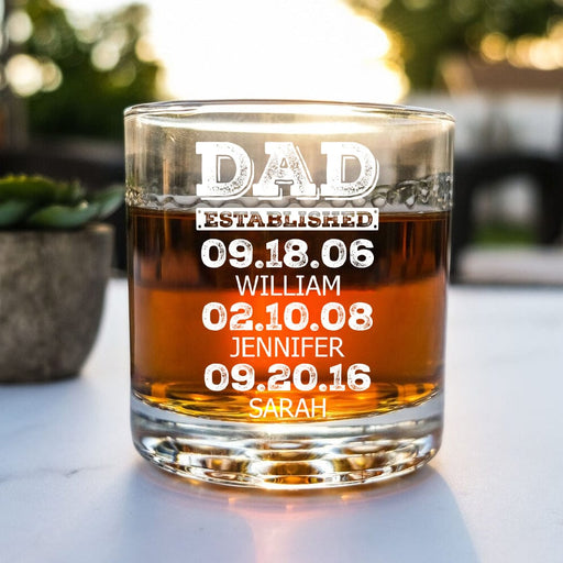 GeckoCustom Custom Name Dad Established Father's Day Rock Glass Personalized Gift N304 890853