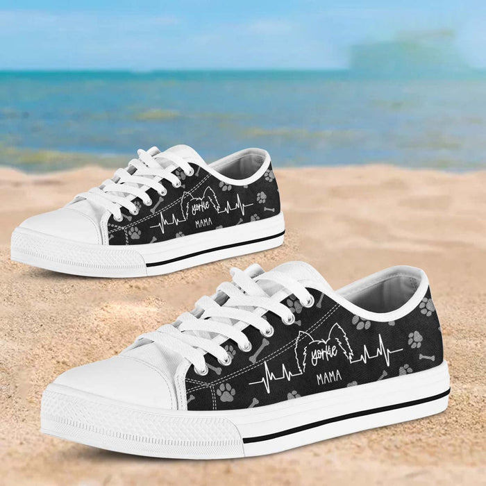 Custom Name Dog Lover White Sole Canvas Shoes, HN590 — GeckoCustom