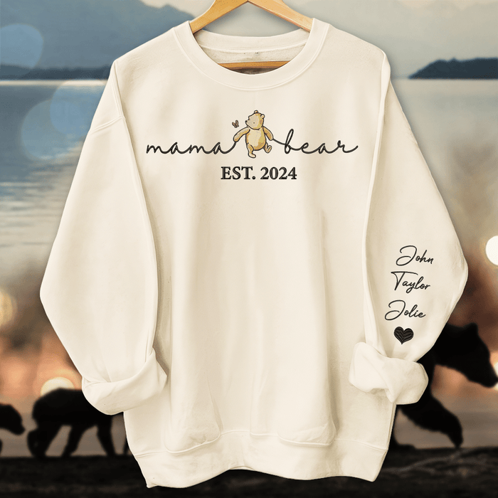 GeckoCustom Custom Name Embroidered Motherhood Is The Greatest Thing Family Sweatshirt T286 890410