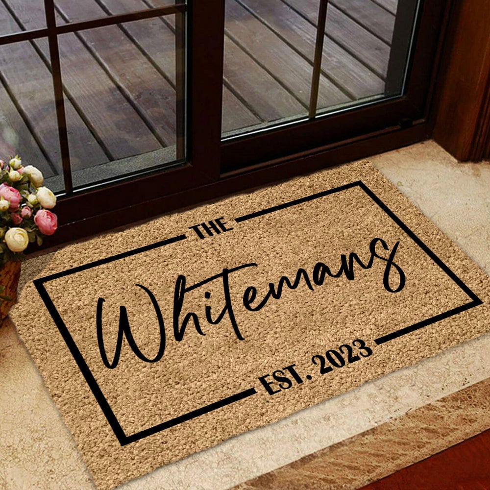 GeckoCustom Custom Name Family Coir Doormat Personalized Gift TA29 889975