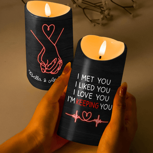 GeckoCustom Custom Name I'm Keeping You Valentine's Day LED Candle TH10 89229