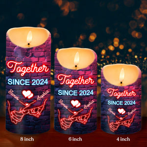 GeckoCustom Custom Name I Met You I Liked You For Couple Husband Wife LED Candle HO82 893442