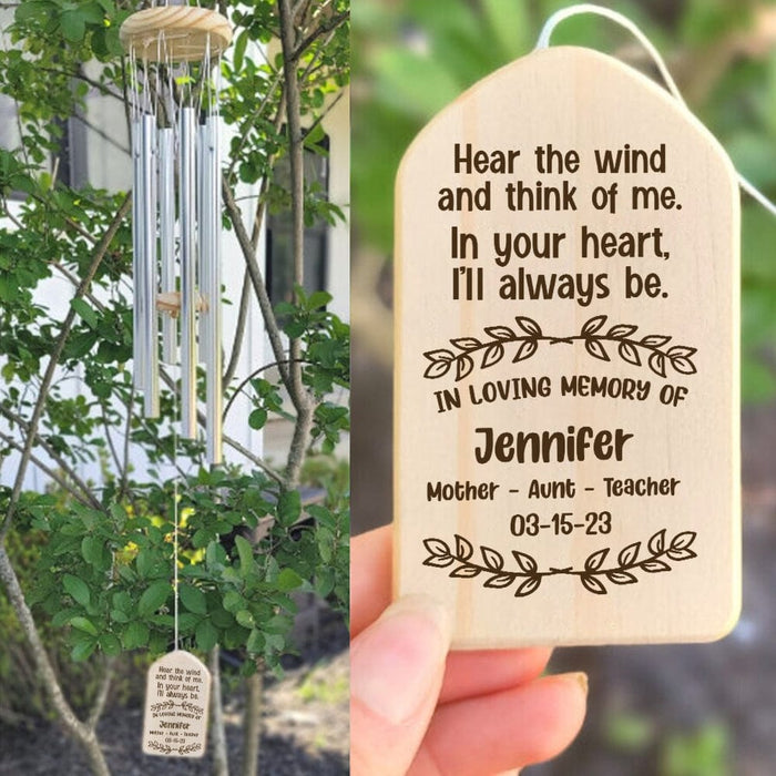 GeckoCustom Custom Name In Your Heart I'll Always Be Family Wind Chimes Personalized Gifts K228 889887