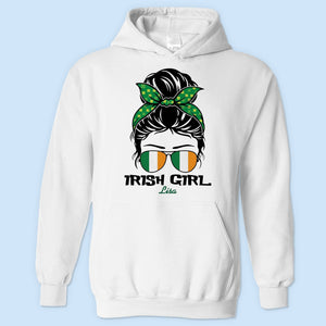 GeckoCustom Custom Name Irish Girl Shirt TH10 892305 Pullover Hoodie / White Colour / S