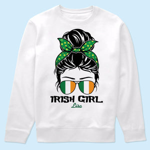 GeckoCustom Custom Name Irish Girl Shirt TH10 892305 Sweatshirt / S White / S