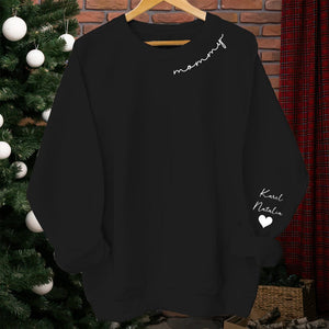 GeckoCustom Custom Name Mama On Sleeve Sweatshirt Personalized Gift TA29 890306