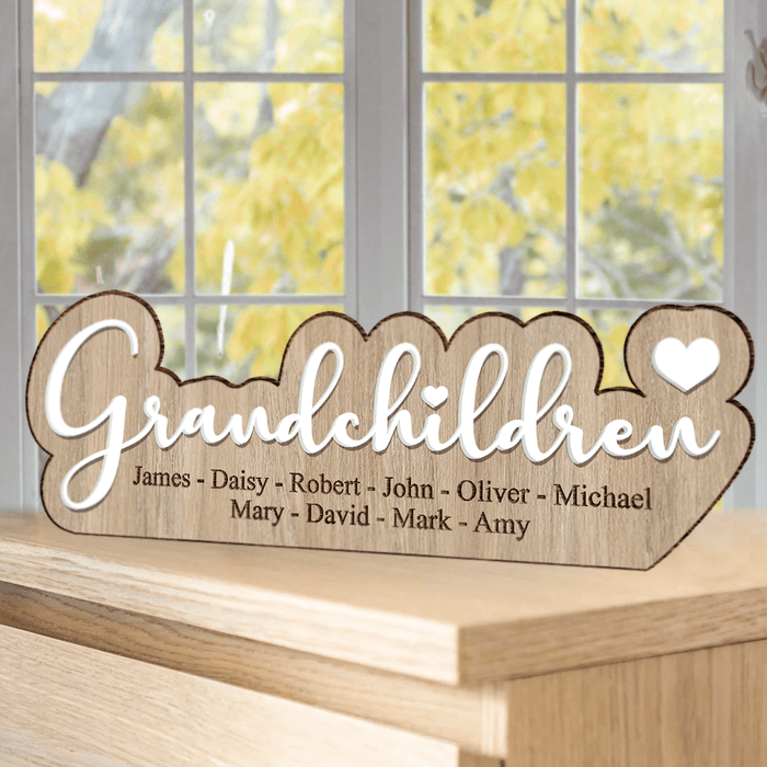 GeckoCustom Custom Name Personalised Grandchildren Wood Sign T368 890735