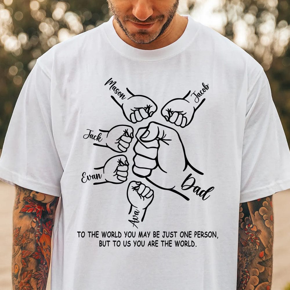 Personalized Father's Day T-Shirt For Grandpa With Kids' Names - Custom Dad Gift Shirt
