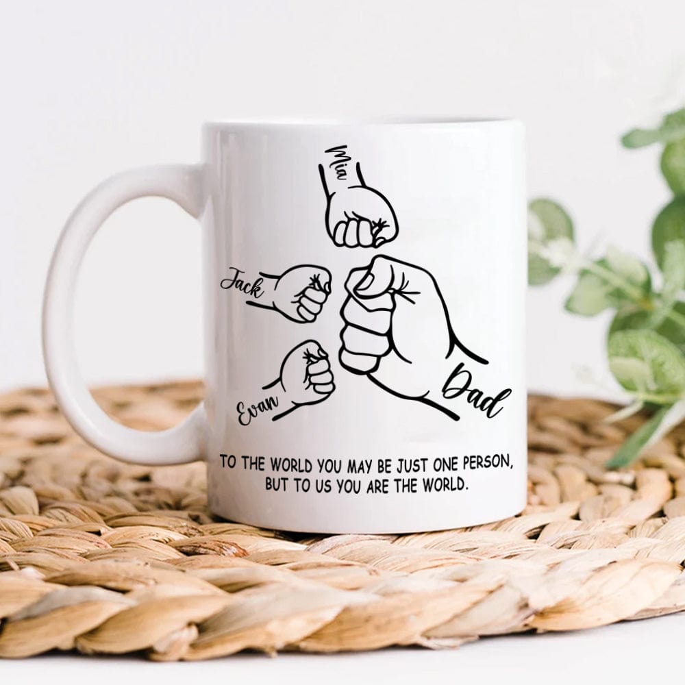 GeckoCustom Custom Name To The World Dad Father's Day Fist Bump Mug Personalized Gift HO82 890632