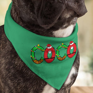 GeckoCustom Custom Name With Christmas Design Dog Bandana HA75 891604