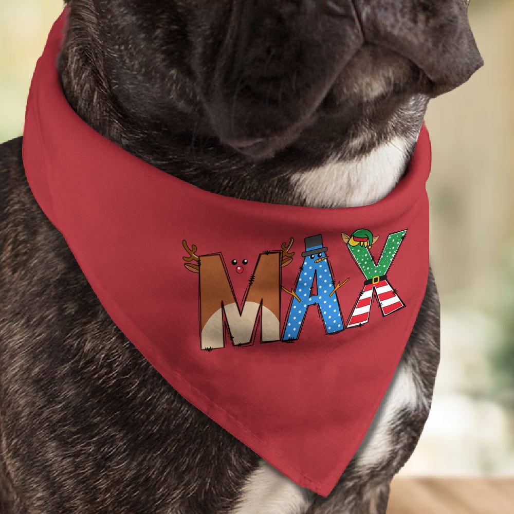 GeckoCustom Custom Name With Christmas Design Dog Bandana HA75 891604