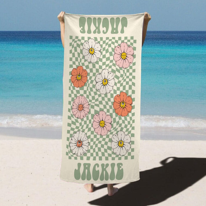 GeckoCustom Custom Name With Funny Pattern Beach Towel Personalized Gift T368 889806 30"x60"