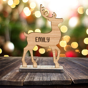 GeckoCustom Custom Name Wooden Reindeer For Decoration Christmas Gift TH10 891663 90mm x 60mm x 4mm