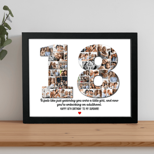 GeckoCustom Custom Number Photo Collage Family Picture Frame T368 890112 10"x8"