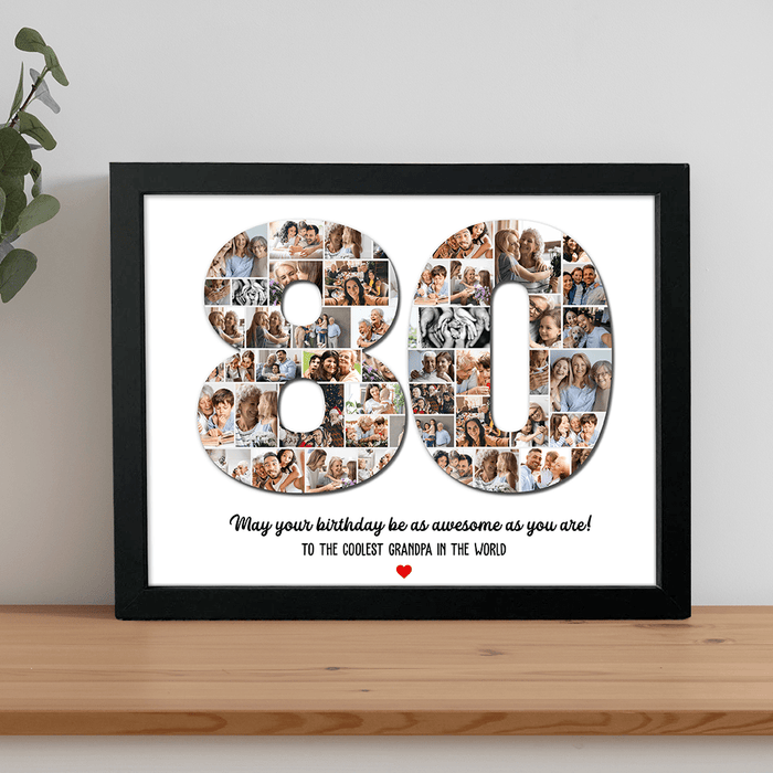 GeckoCustom Custom Number Photo Collage Family Picture Frame T368 890112 10"x8"