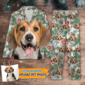 GeckoCustom Custom Pajamas Portraits Photo Pet With Christmas Patterns N369 888727 54298