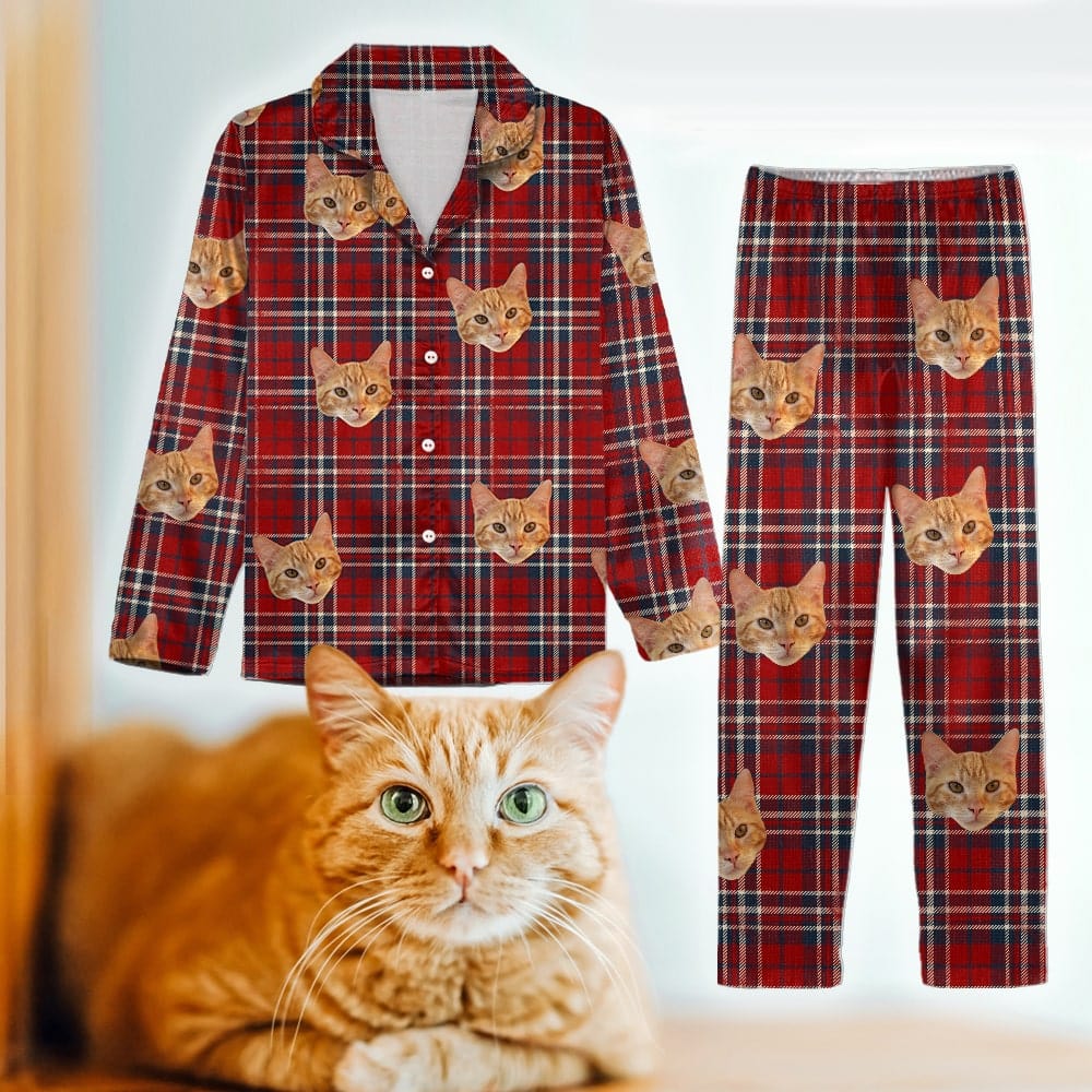GeckoCustom Custom Pajamas Upload Photo Dog Cat With Christmas Pattern N369 54298 888664