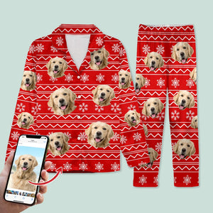 GeckoCustom Custom Pajamas Upload Photo Dog Cat With Christmas Pattern N369 54298 888664 For Kid / Combo Shirt And Pants (Favorite) / 3XS