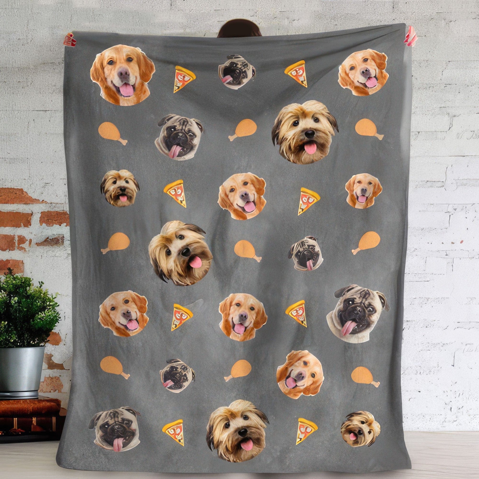GeckoCustom Custom Pet Photo And Accessories Pattern Dog Cat Blanket T286 HN590 VPS Cozy Plush Fleece 30 x 40 Inches (baby size)