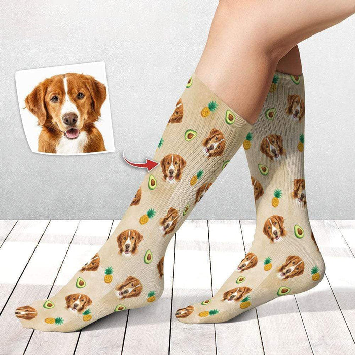 GeckoCustom Custom Pet Photo And Icons Dog Cat Socks, T368 888601