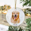 GeckoCustom Custom Pet Portrait Photo Watercolor Memorial Christmas Ceramic Ornament HO82 893086