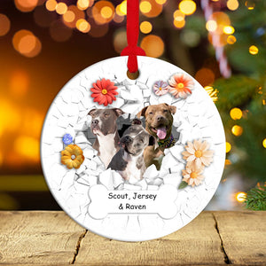 GeckoCustom Custom Photo 3D Cracked Pet Face Gift For Dog Lovers Ceramic Ornament HO82 891160