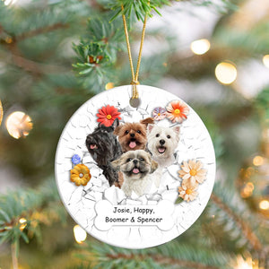 GeckoCustom Custom Photo 3D Cracked Pet Face Gift For Dog Lovers Ceramic Ornament HO82 891160