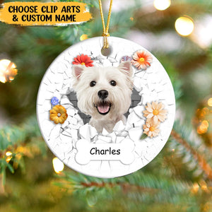 GeckoCustom Custom Photo 3D Cracked Pet Face Gift For Dog Lovers Ceramic Ornament HO82 891160