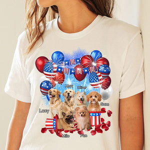 GeckoCustom Custom Photo 4th Of July For Dog Lovers Bright Shirt HO82 890734