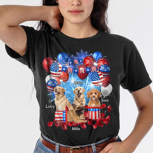 GeckoCustom Custom Photo 4th Of July For Dog Lovers Dark Shirt HO82 890736