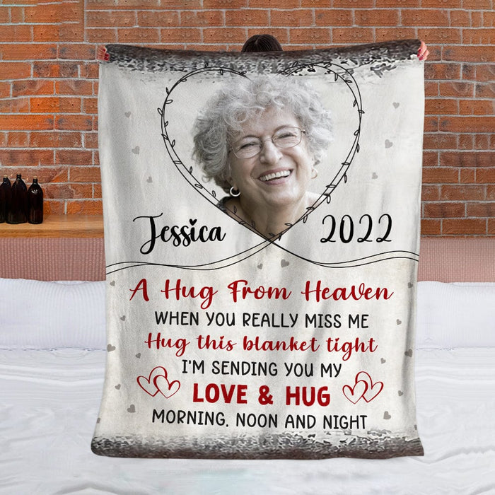 GeckoCustom Custom Photo A Hug From Heaven Memorial Blanket N304 890255