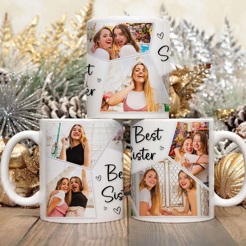 GeckoCustom Custom Photo A Sister Is A Forever Gift Of Love Family Mug N304 890000