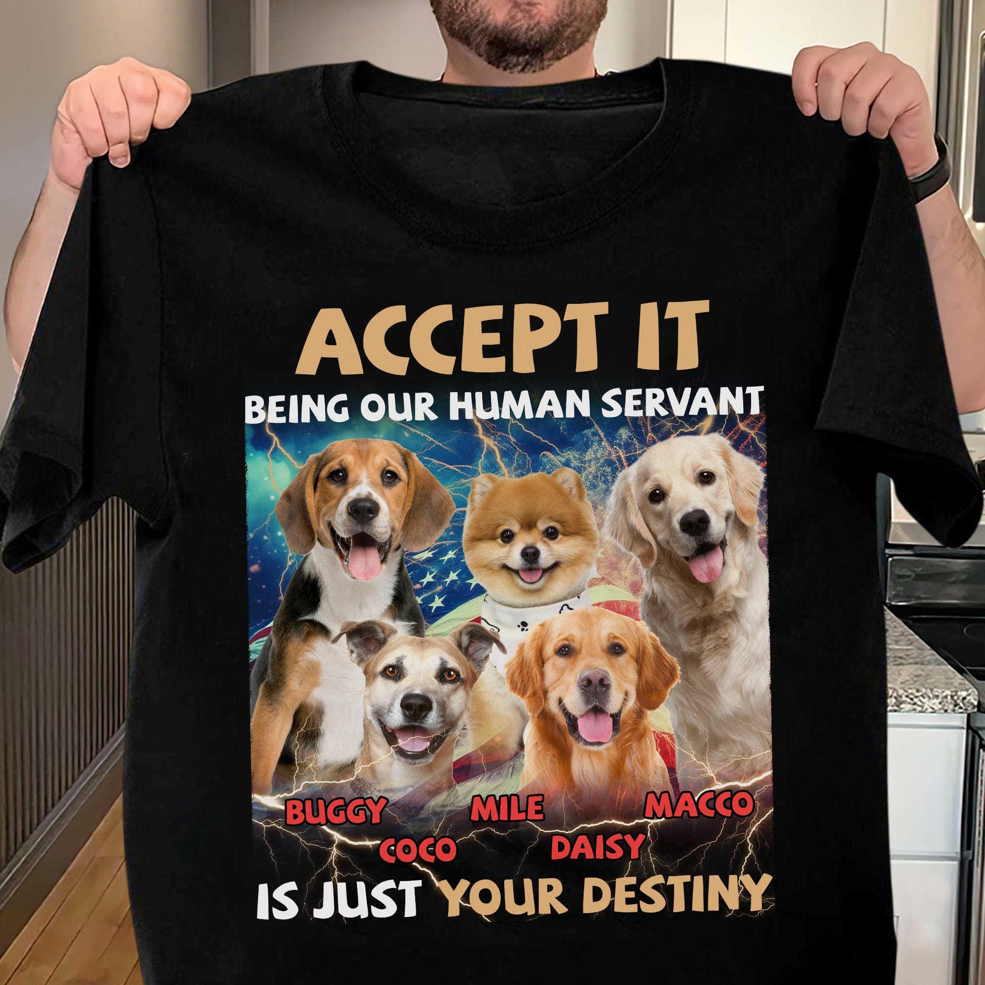 GeckoCustom Custom Photo Accept It Being Our Human Servant Is Just Your Destiny Shirt HO82 891248