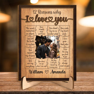 GeckoCustom Custom Photo All I Can Think Of Is You Couple 2-Layered Wooden Plaque With Stand TA29 890132