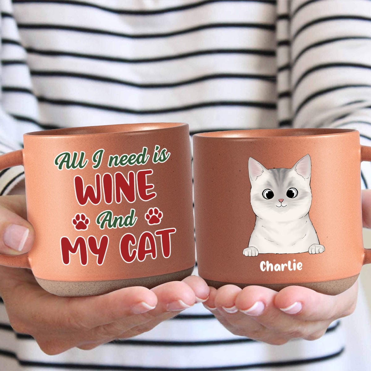 GeckoCustom Custom Photo All I Need Is My Cat Pottery Mug TH10 891871 12oz