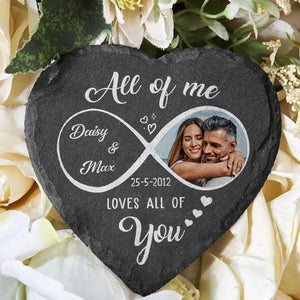 GeckoCustom Custom Photo All Of Me Loves All Of You Couple Heart Shaped Stone With Stand K228 889516