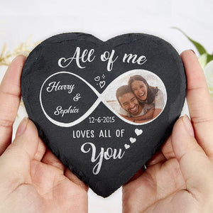 GeckoCustom Custom Photo All Of Me Loves All Of You Couple Heart Shaped Stone With Stand K228 889516