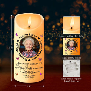 GeckoCustom Custom Photo Always In Our Thoughts Memorial LED Candle HA75 891660