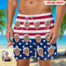 GeckoCustom Custom Photo America Flag For Dog Lover Beach Short N304 889233